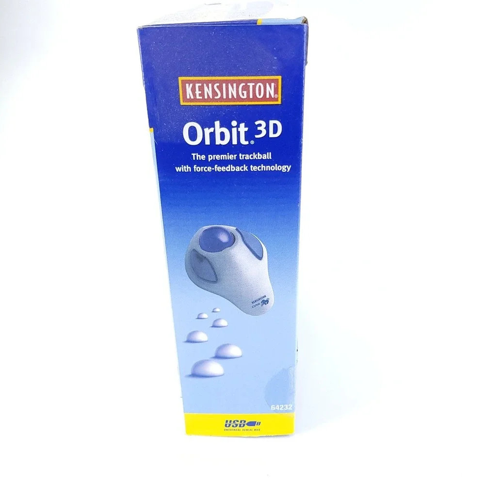 Kensington Orbit 3D Two-button USB Trackball Mouse Blue 64232 New Sealed